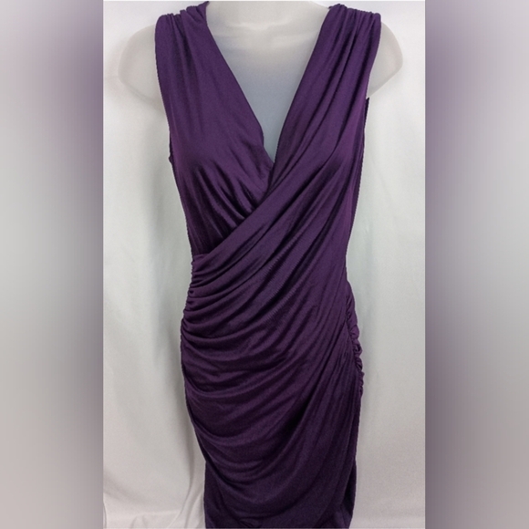 NWT PATTY BOUTIK Christmas Fall Elegant Purple Draped Dress (#892) - Picture 7 of 7